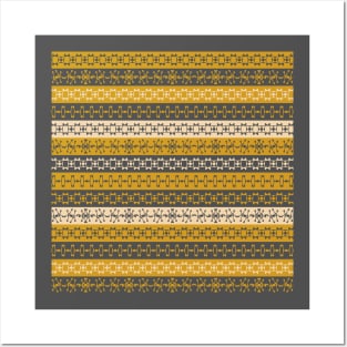 Ethnic style ornament (gold, dark gray and sand) Posters and Art